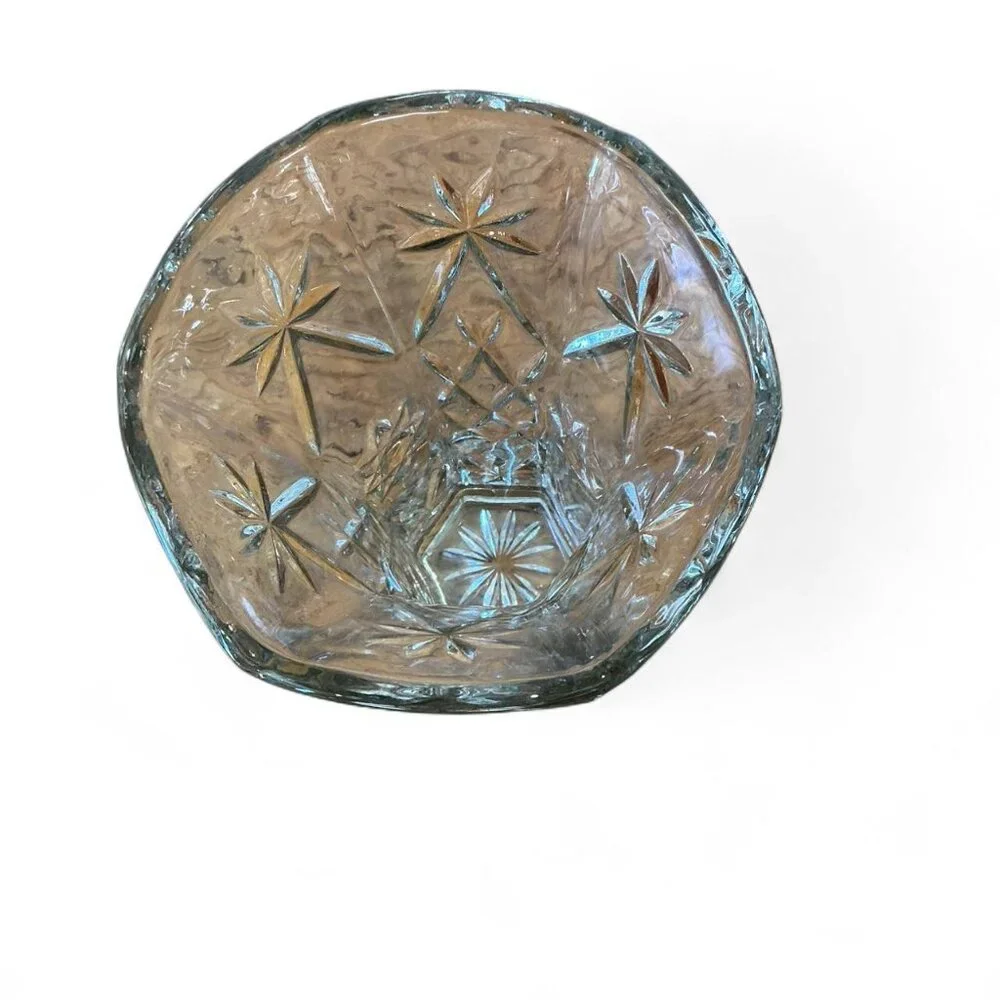 VINTAGE Anchor Hocking Early American Prescut star of David 8” Vase‎
